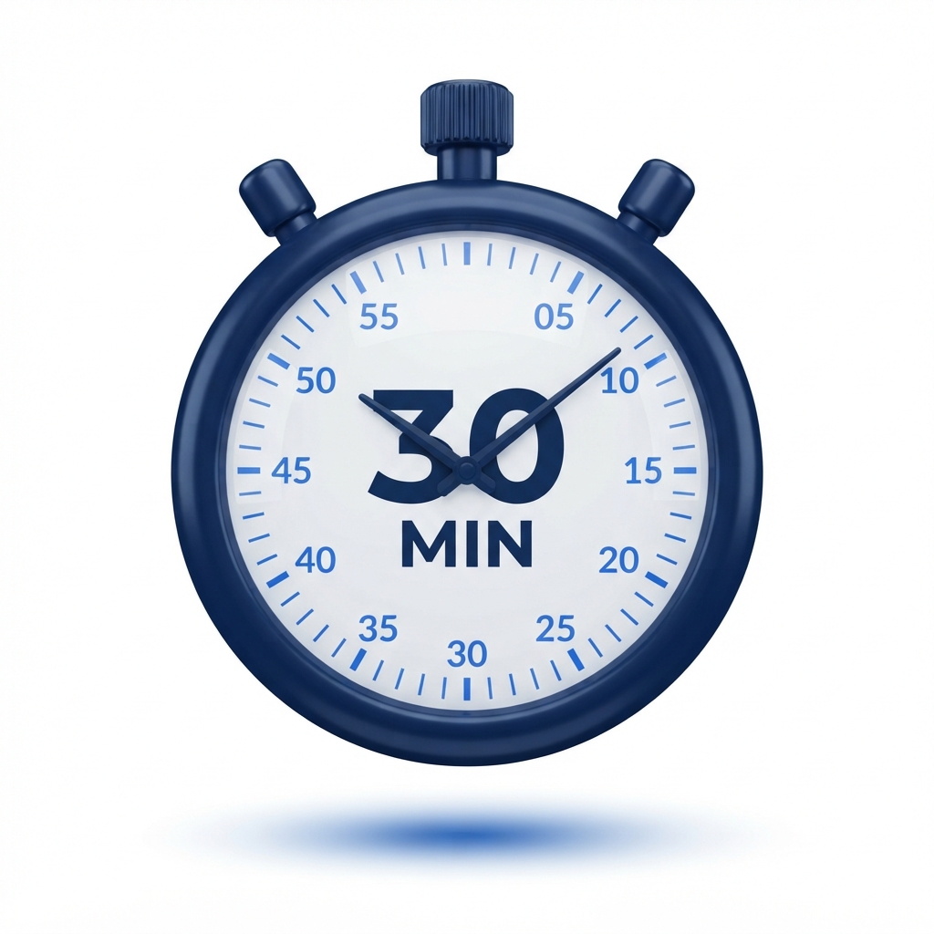Chronomètre affichant 30 minutes